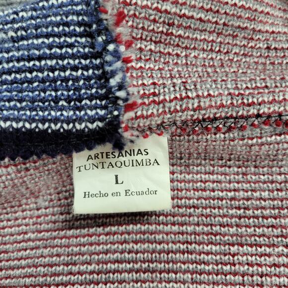 Artesanías Tuntaquimba Ecuador Wool Lighthouse Sweater Hoodie Nautical Knit L - Picture 15 of 16